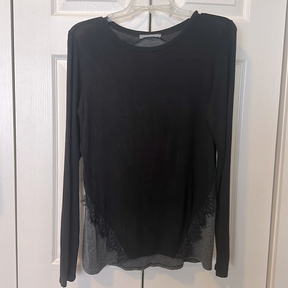 Loveappella long sleeved lace detailed shirt